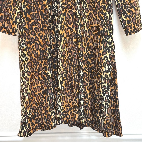 Rouie Vintage Leopard Print Silk A-Line Midi Dress Flowy Mobwife Medium - Picture 5 of 8
